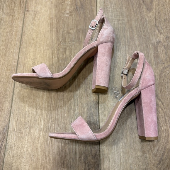 🌟STEVE MADDEN🌟 CARRSON SUEDE BLOCK HEEL SANDAL PINK SZ 6.5 - Picture 6 of 8